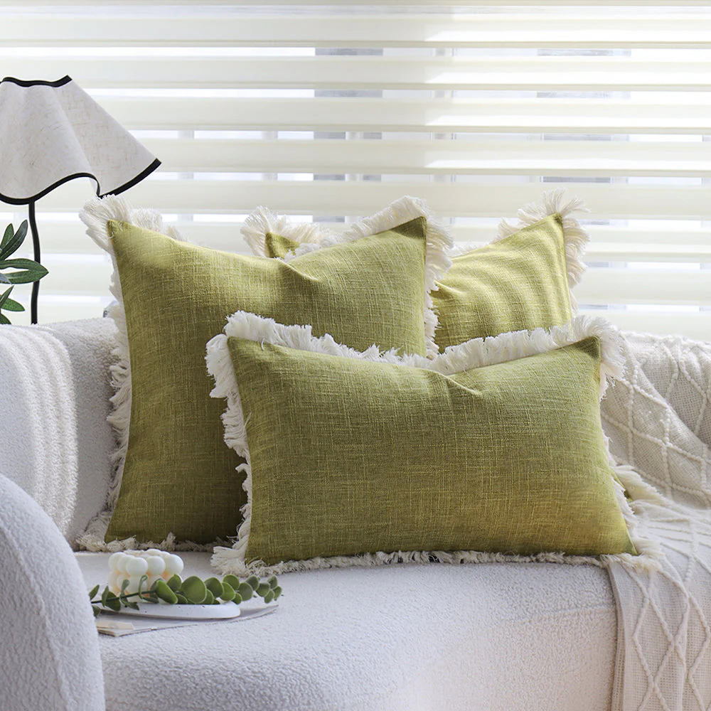 boho-chic style lumbar throw pillow covers and inserts Pack of 1 of 12"x20" and 1 of 18"x18" - Image 19