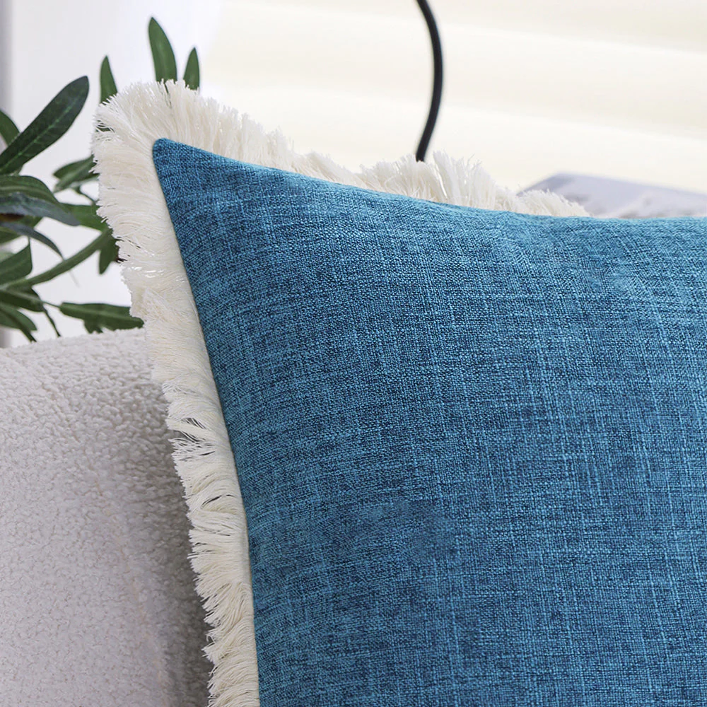 boho-chic style lumbar throw pillow covers and inserts Pack of 1 of 12"x20" and 1 of 18"x18" - Image 4