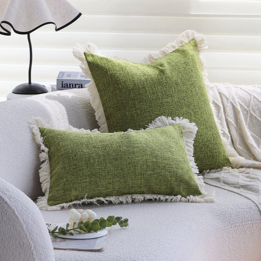 boho-chic style lumbar throw pillow covers Pack of 1 of 12"x20" and 1 of 18"x18" - Image 14