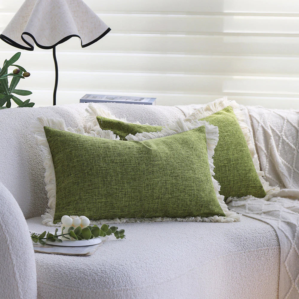 boho-chic style lumbar throw pillow covers Pack of 1 of 12"x20" and 1 of 18"x18" - Image 15