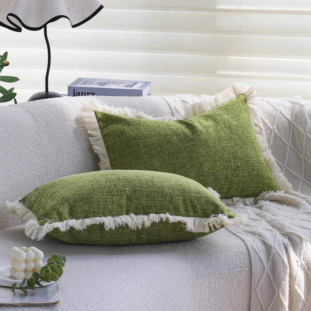 boho-chic style lumbar throw pillow covers Pack of 1 of 12"x20" and 1 of 18"x18" - Image 16