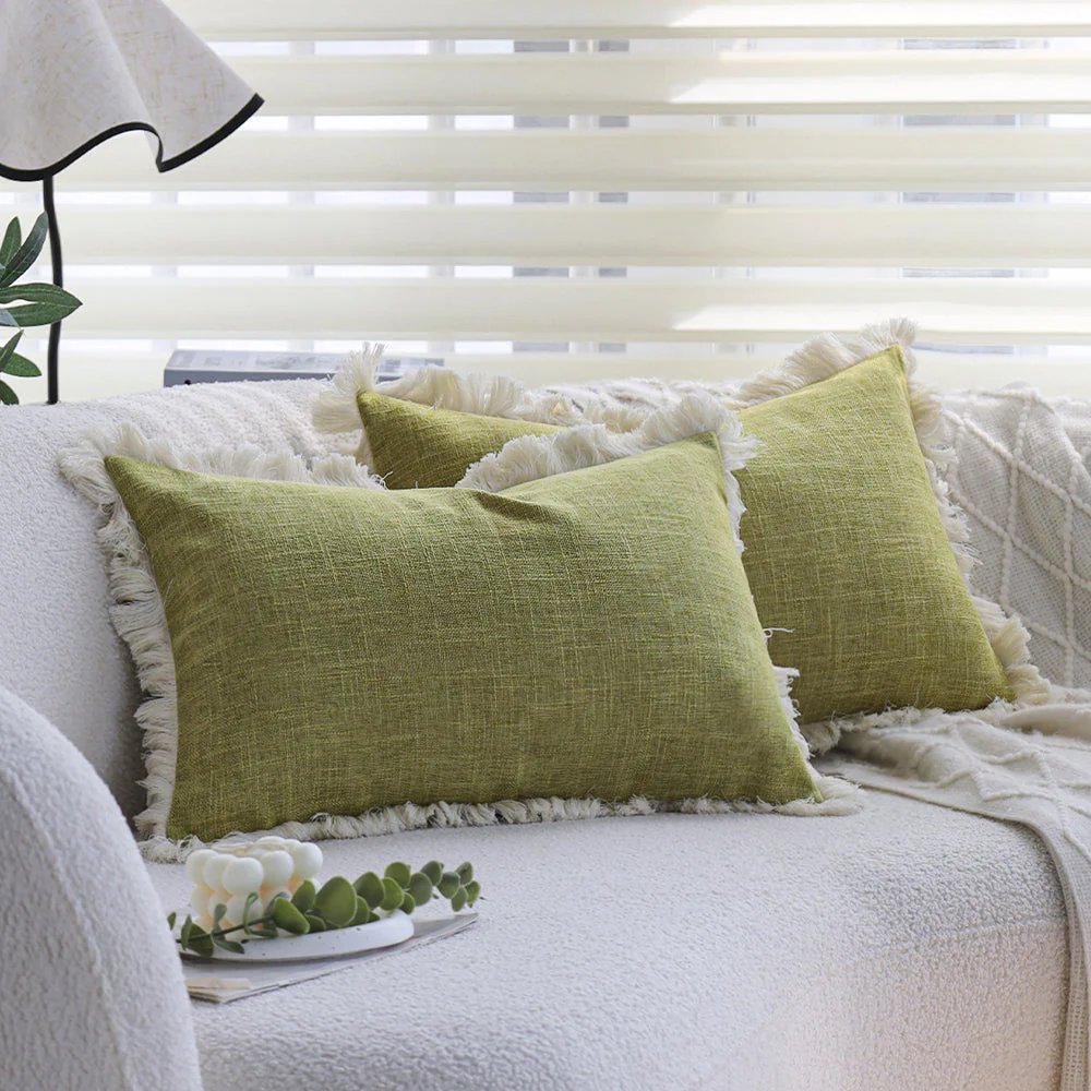 boho-chic style lumbar throw pillow covers Pack of 1 of 12"x20" and 1 of 18"x18" - Image 21