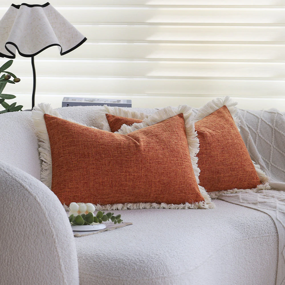boho-chic style lumbar throw pillow covers Pack of 1 of 12"x20" and 1 of 18"x18" - Image 24