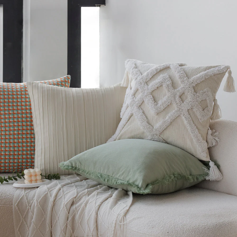 boho-chic style throw pillow covers Pack of 2 size 18"x18" - Image 9