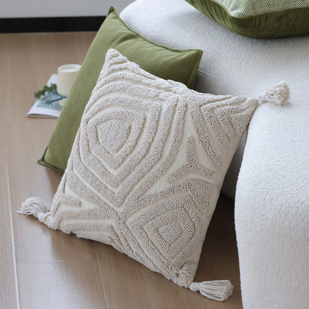 boho-chic style throw pillow coverwith450g insert  Pack of 1 size 18"x18" - Image 15