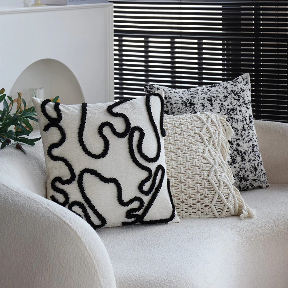 boho-chic style throw pillow coverwith450g insert  Pack of 1 size 18"x18" - Image 19