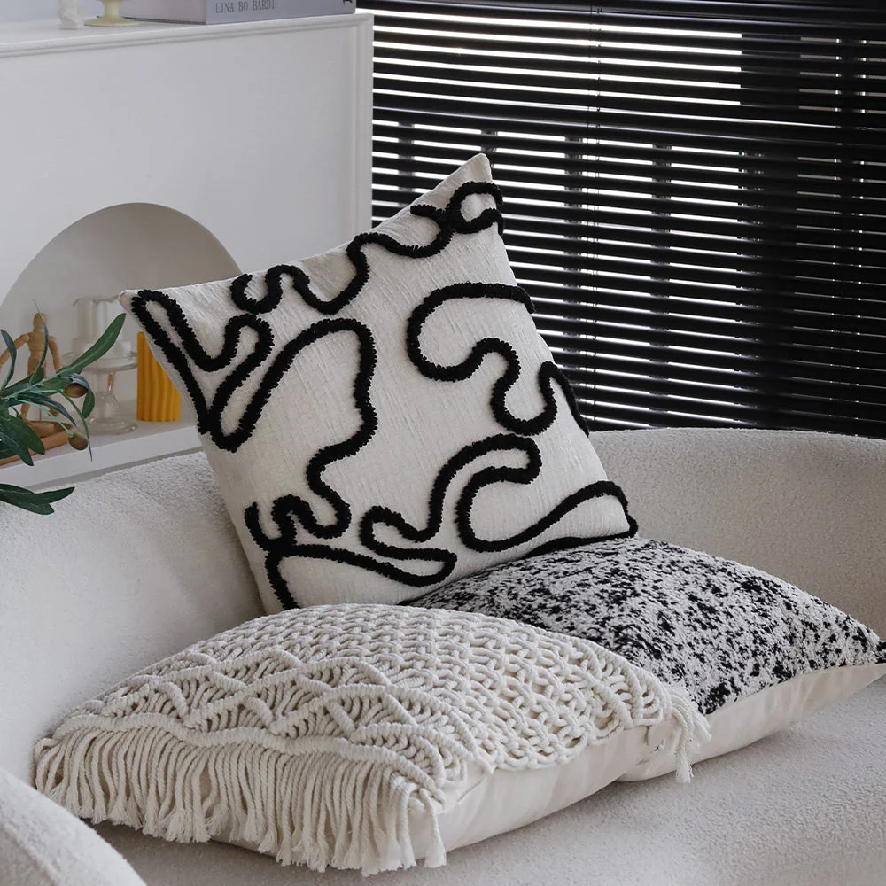boho-chic style throw pillow coverwith450g insert  Pack of 1 size 18"x18" - Image 21