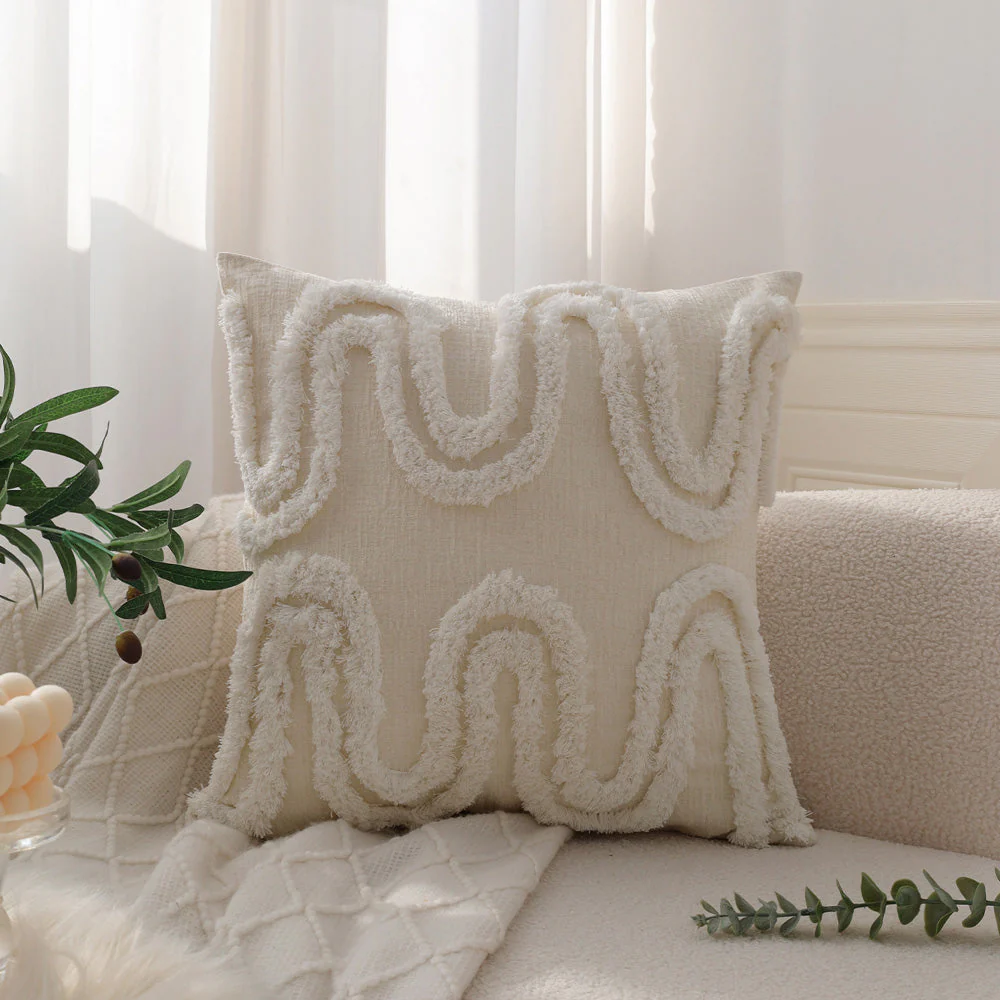 boho-chic style throw pillow coverwith450g insert  Pack of 1 size 18"x18" - Image 27
