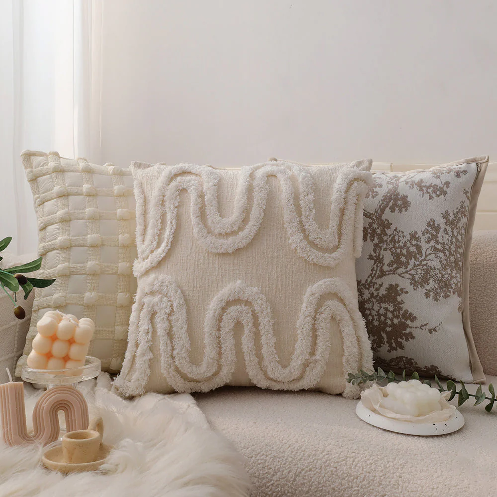 boho-chic style throw pillow coverwith450g insert  Pack of 1 size 18"x18" - Image 28