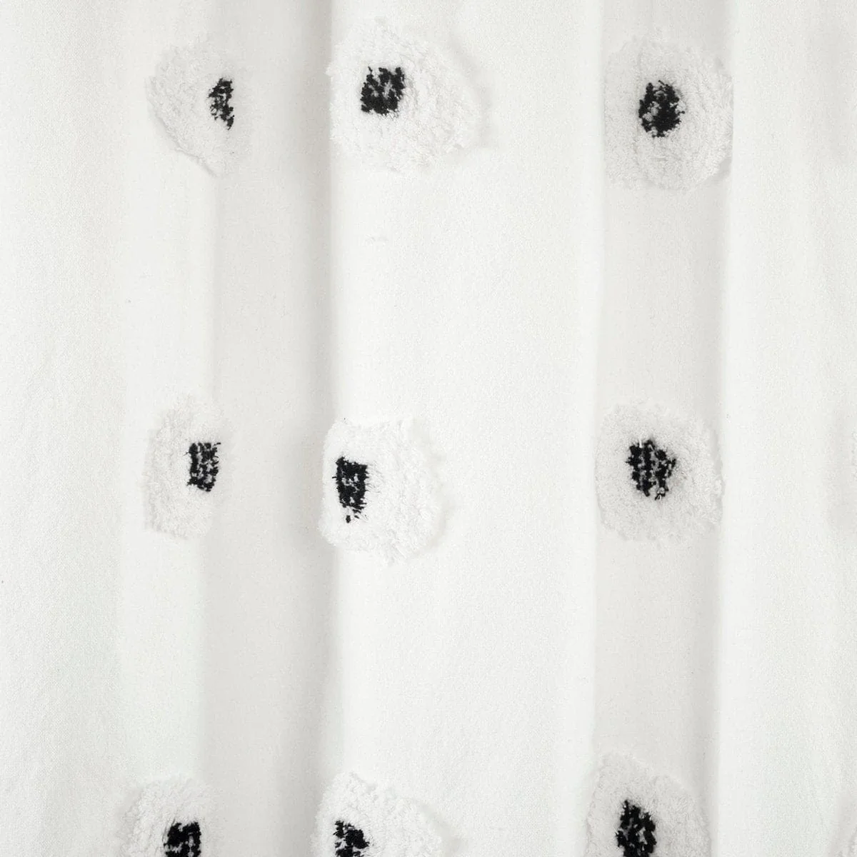 Boho Circle Tufted Yarn Dyed Recycled Cotton Blend Shower Curtain - Image 4