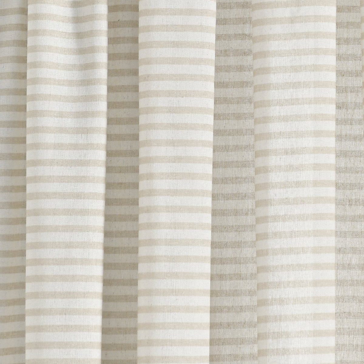 Boho Coastal Horizontal Ticking Stripe Tassel Window Curtain Panel Set - Image 18