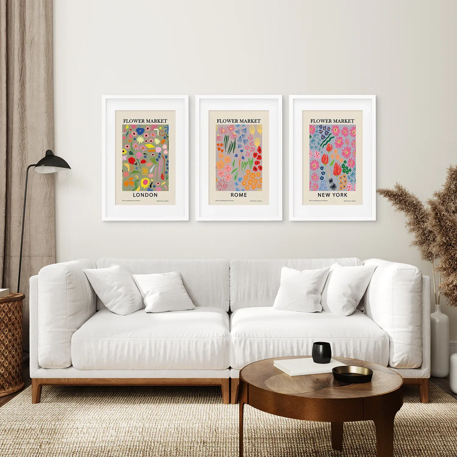 Boho Flower Market Set of 3 Posters. New York, London, Rome - Image 4