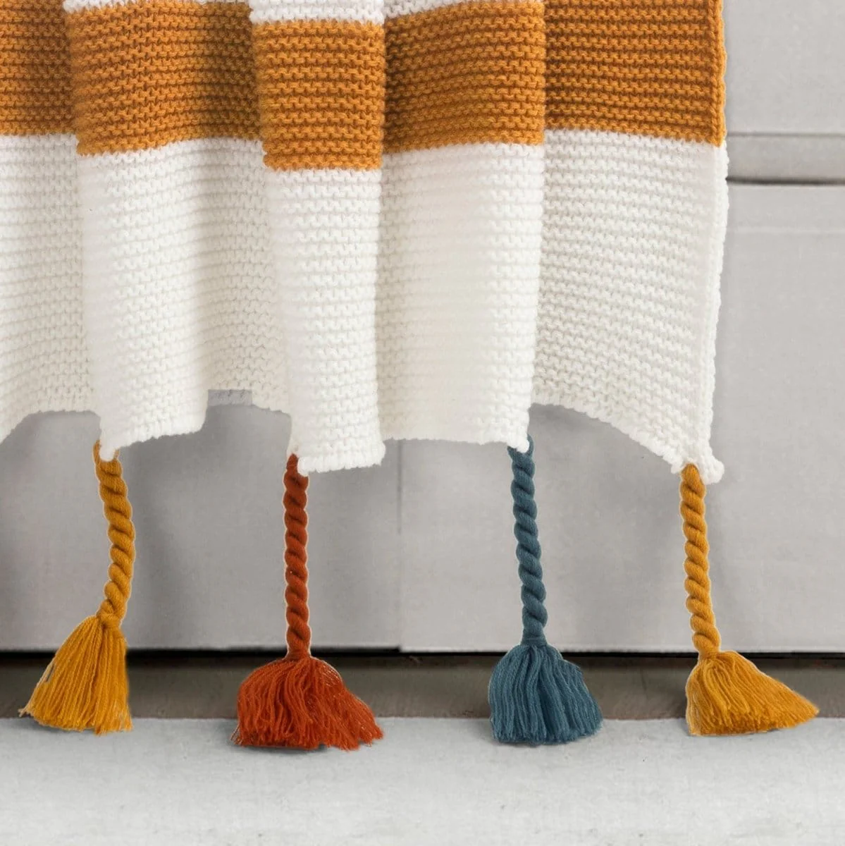 Boho Knitted Braided Tassel Throw - Image 11