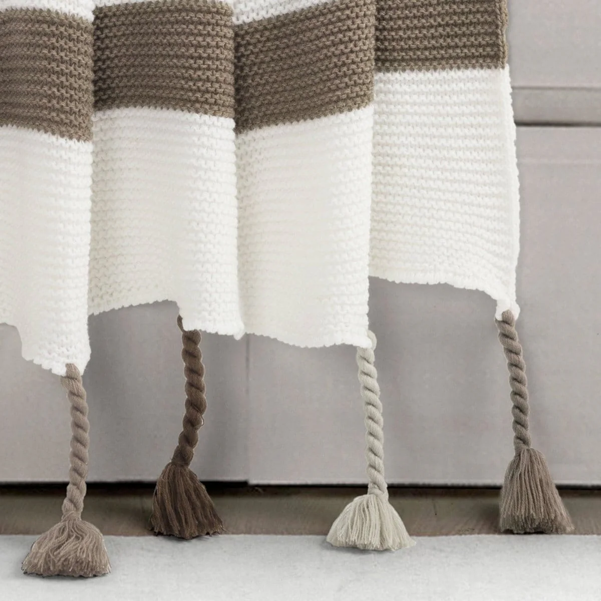 Boho Knitted Braided Tassel Throw - Image 19