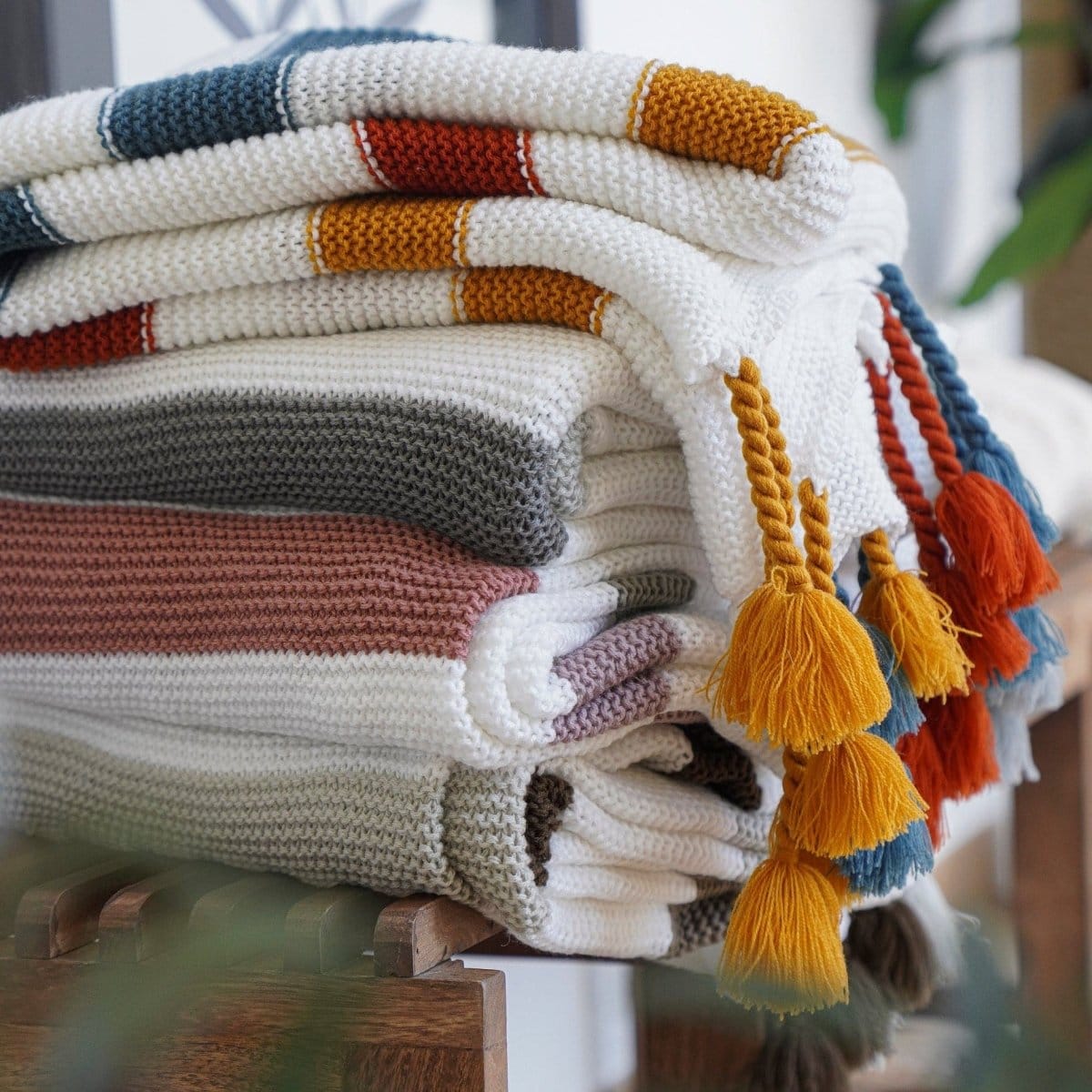 Boho Knitted Braided Tassel Throw - Image 21