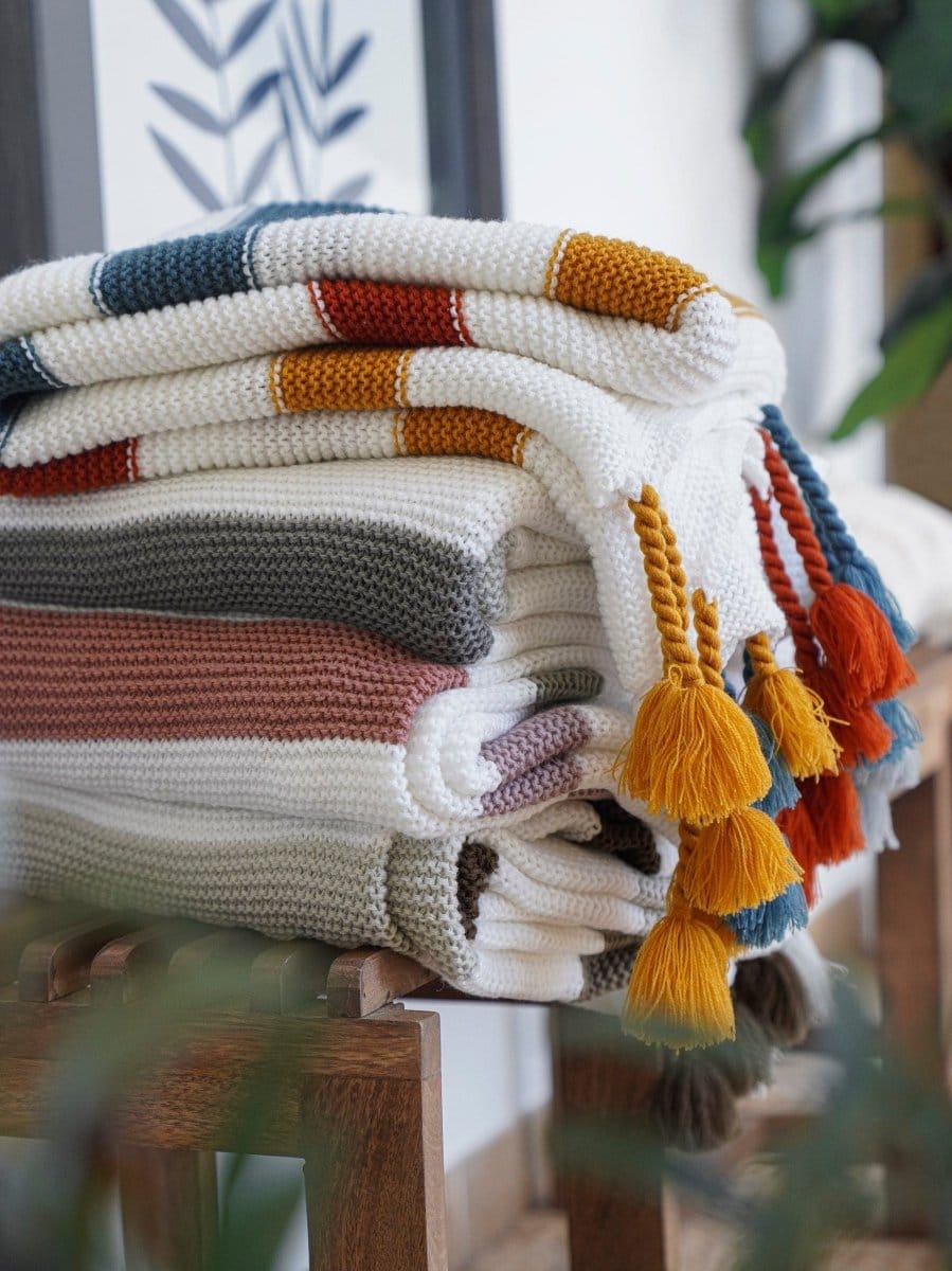 Boho Knitted Braided Tassel Throw - Image 22