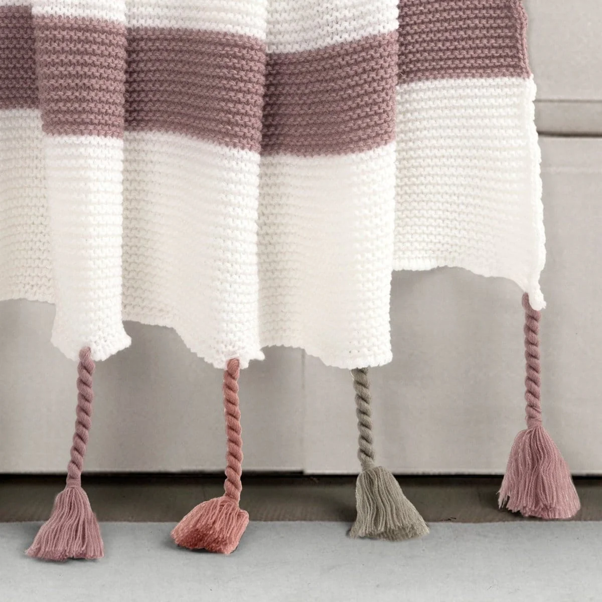 Boho Knitted Braided Tassel Throw - Image 7