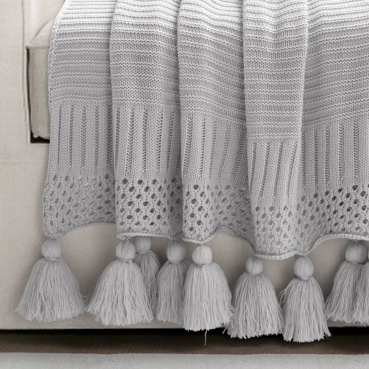 Boho Knitted Tassel Throw - Image 10