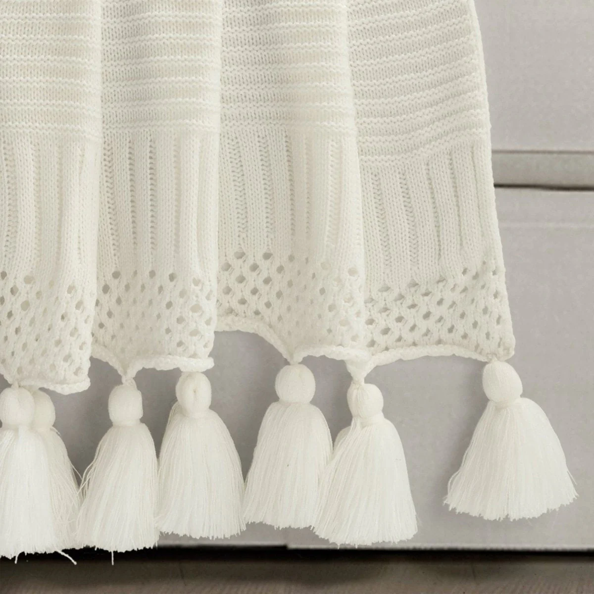 Boho Knitted Tassel Throw - Image 15