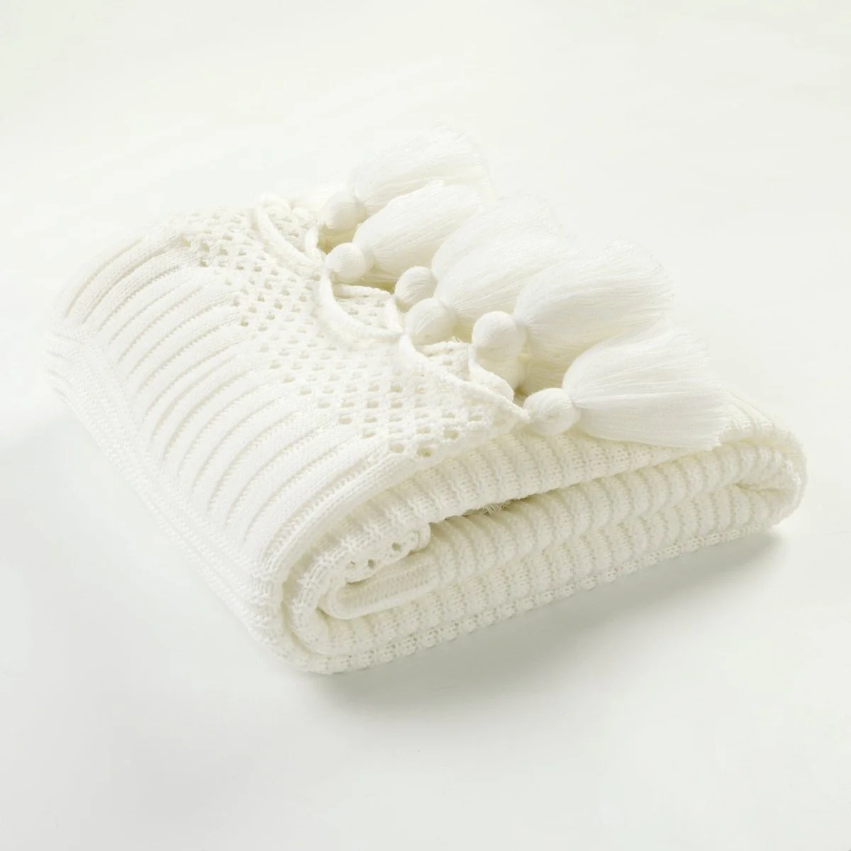 Boho Knitted Tassel Throw - Image 16