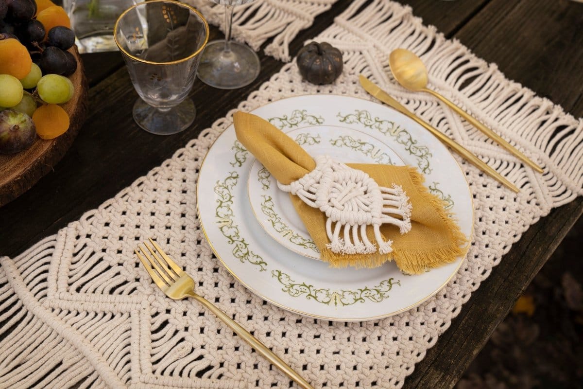 Boho Macrame Indoor/Outdoor Placemat 2-Pack Set - Image 15