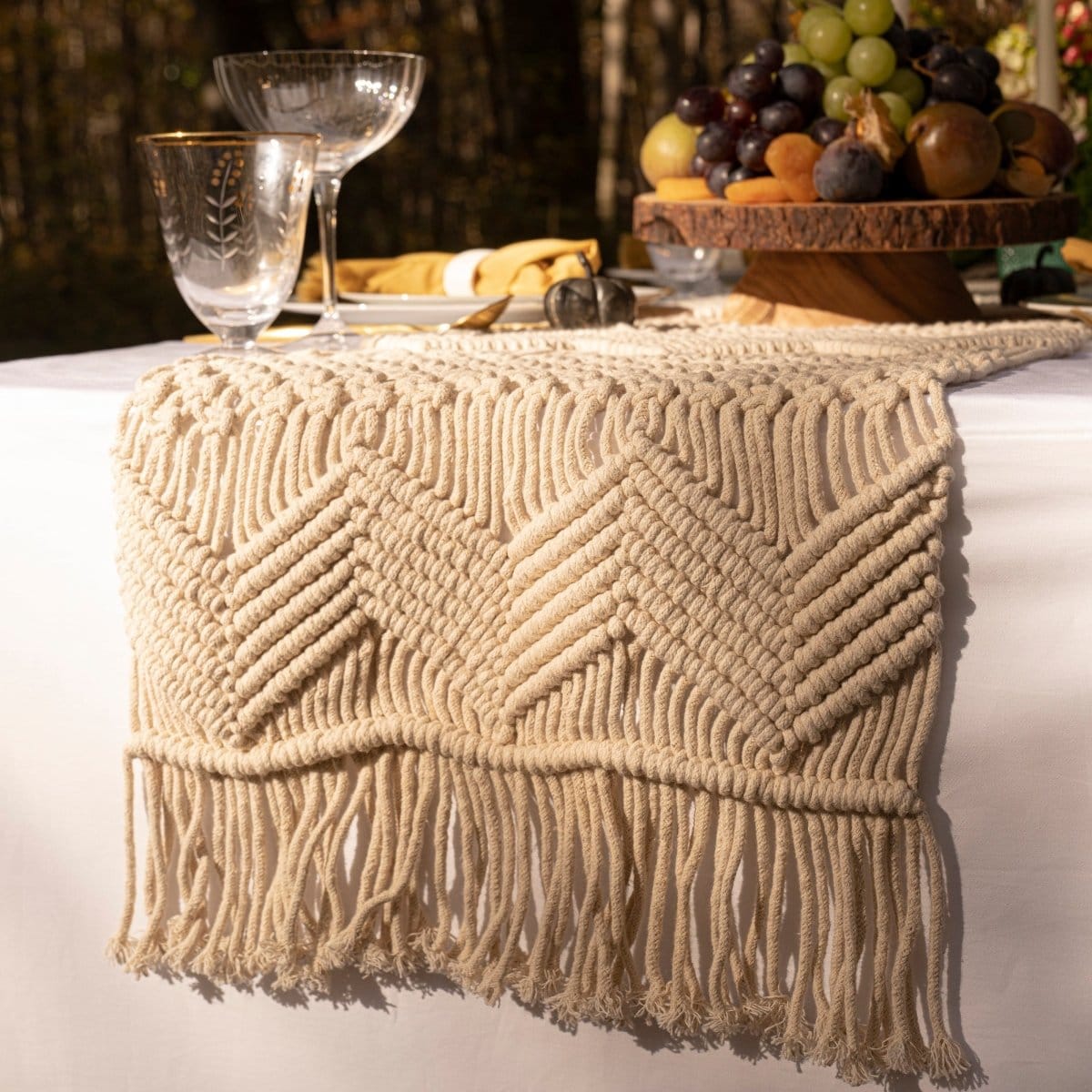 Boho Macrame Indoor/Outdoor Table Runner - Image 10
