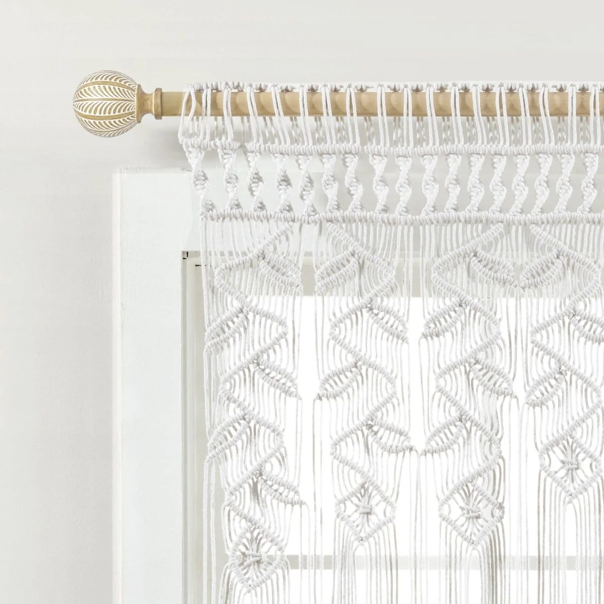 Boho Macrame Leaf Cotton Valance - Image 10