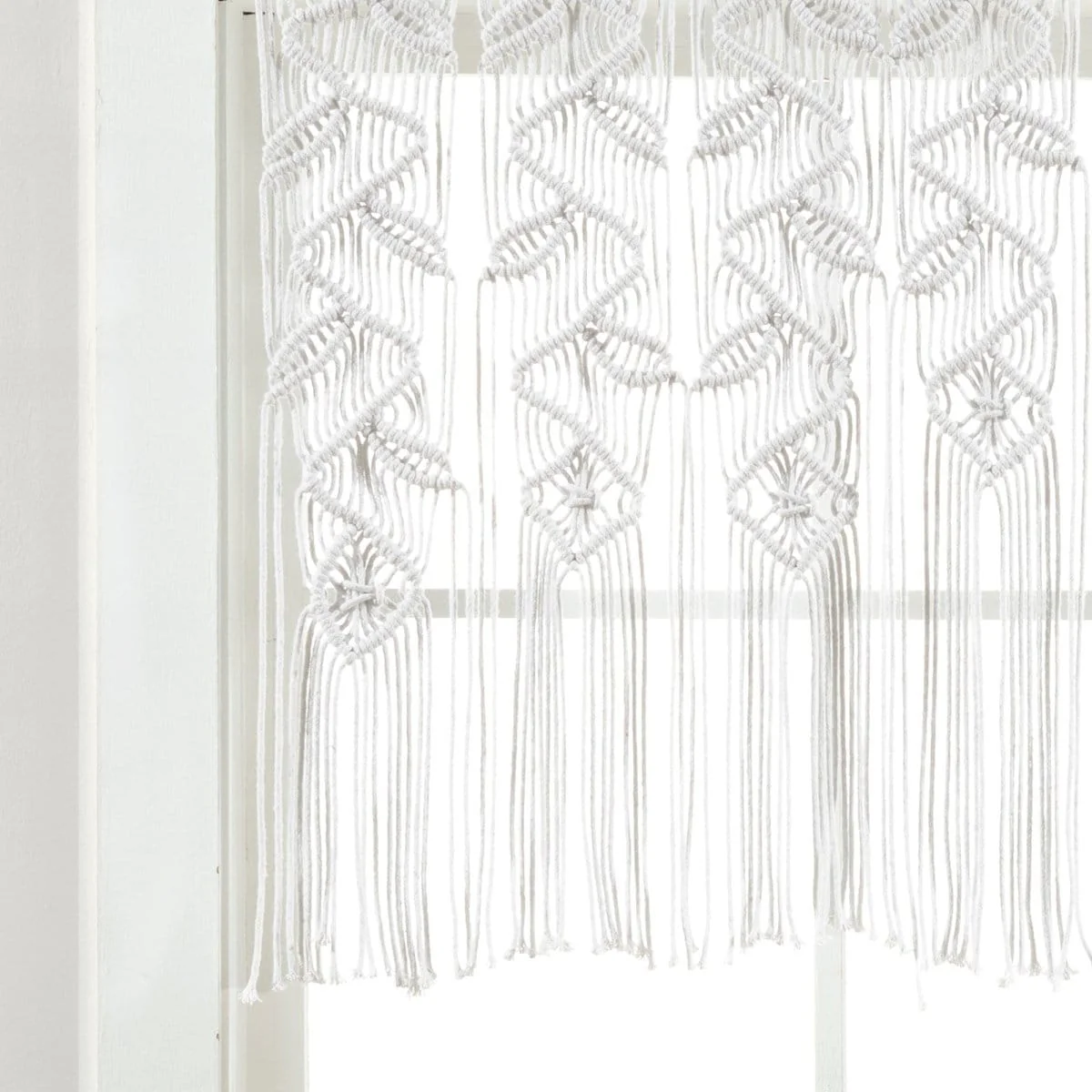 Boho Macrame Leaf Cotton Valance - Image 12