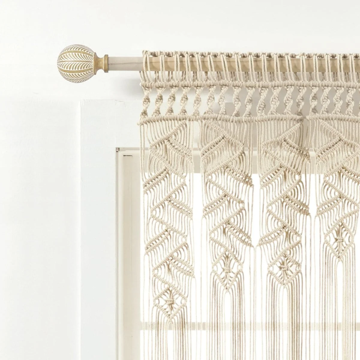 Boho Macrame Leaf Cotton Valance - Image 15
