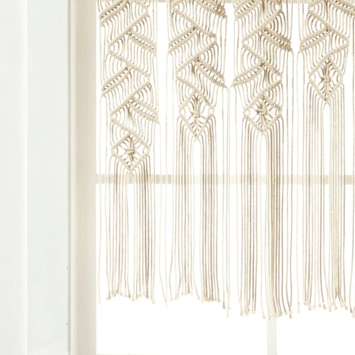Boho Macrame Leaf Cotton Valance - Image 17
