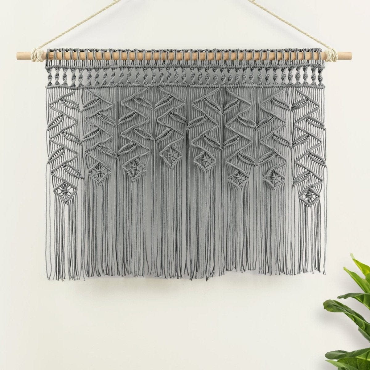 Boho Macrame Leaf Cotton Valance - Image 4