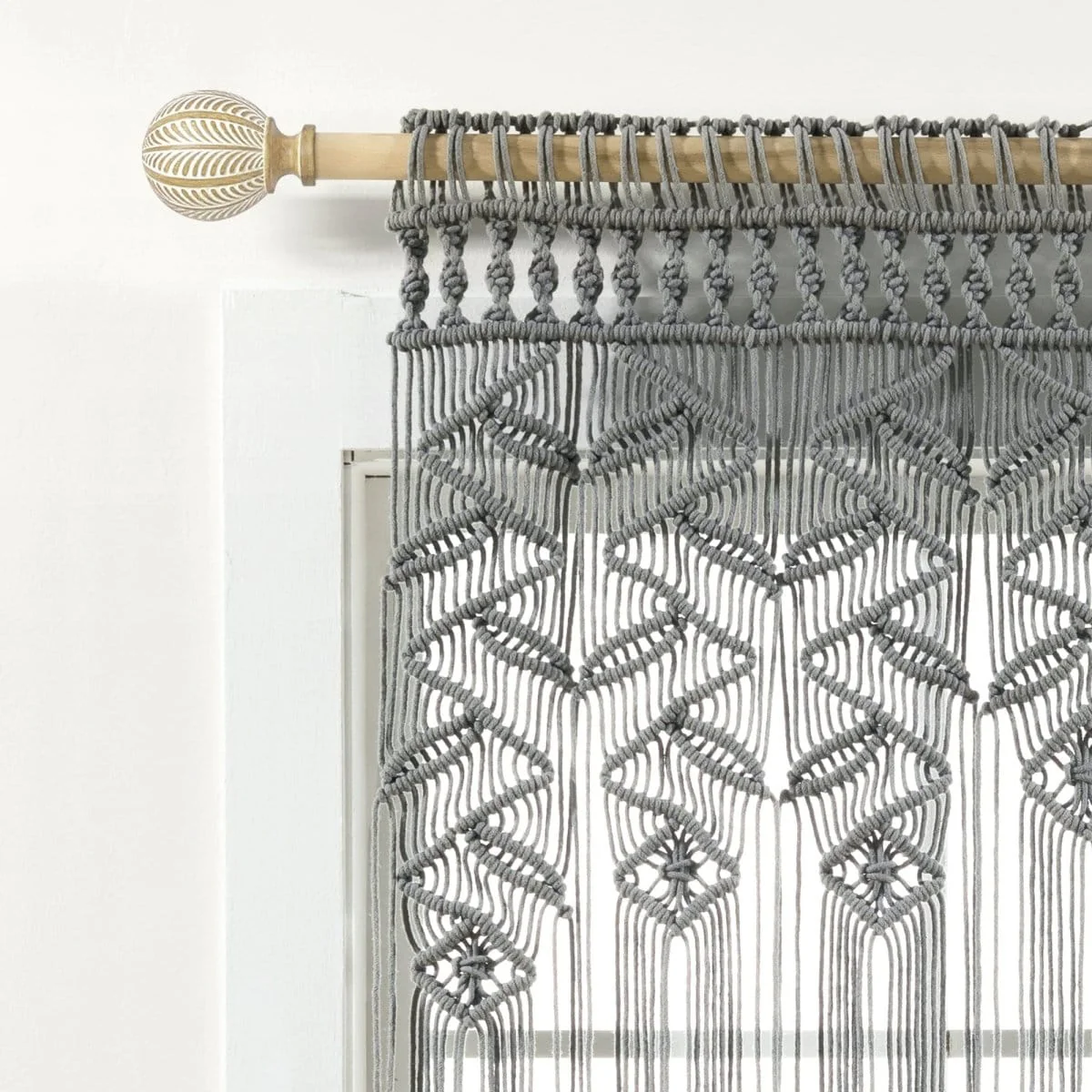 Boho Macrame Leaf Cotton Valance - Image 5