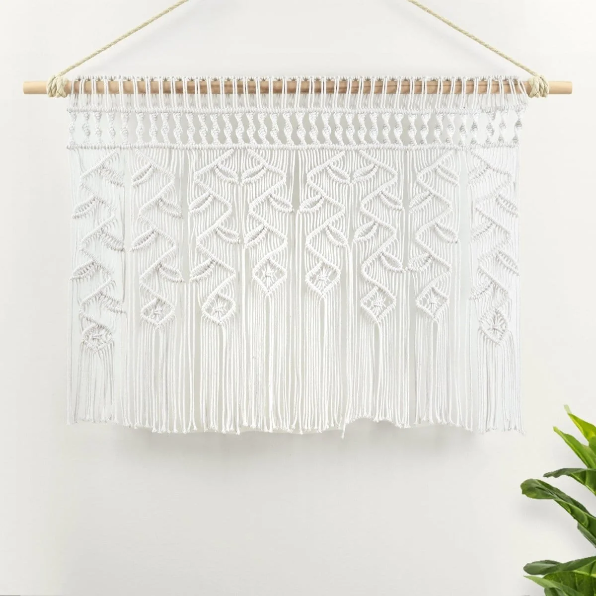 Boho Macrame Leaf Cotton Valance - Image 9