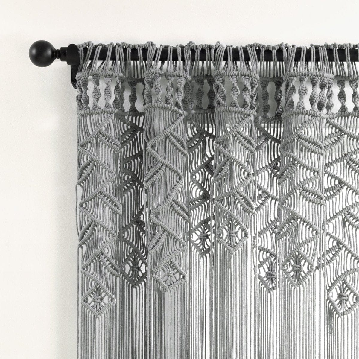 Boho Macrame Leaf Cotton Window Curtain - Image 4