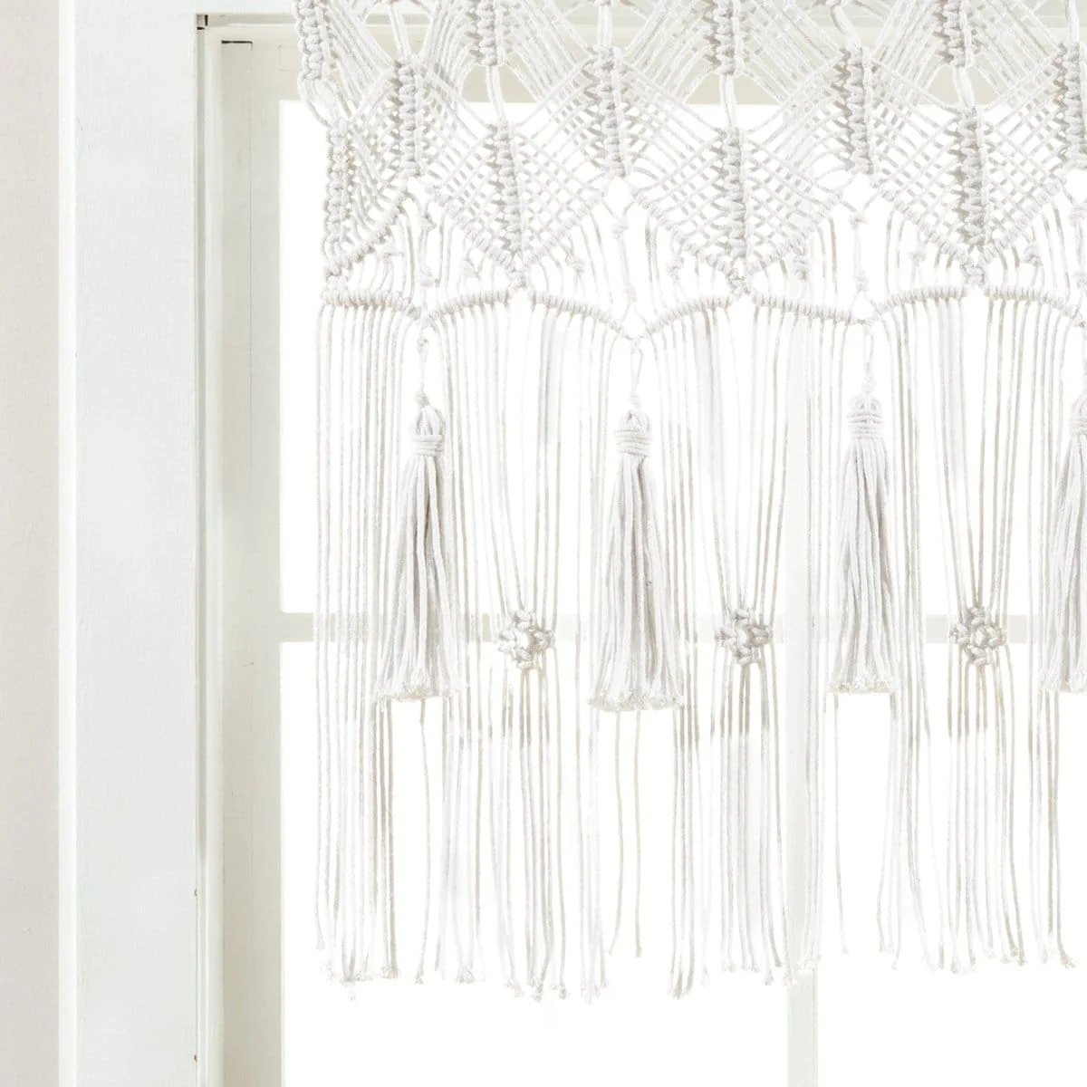 Boho Macrame Tassel Cotton Valance - Image 11