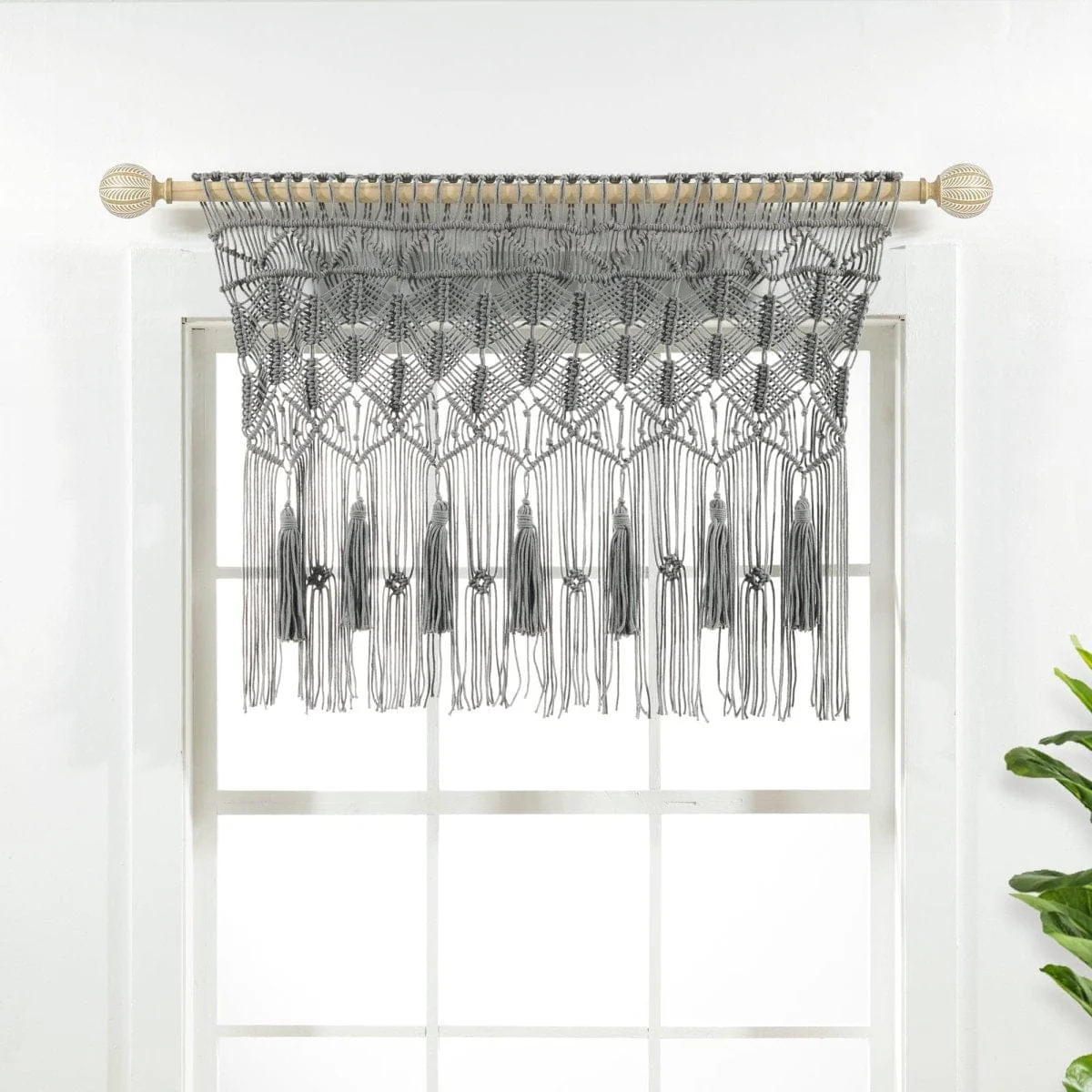 Boho Macrame Tassel Cotton Valance - Image 13
