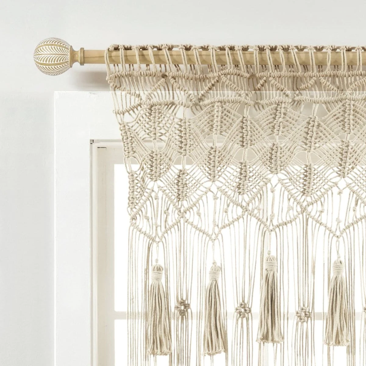 Boho Macrame Tassel Cotton Valance - Image 4
