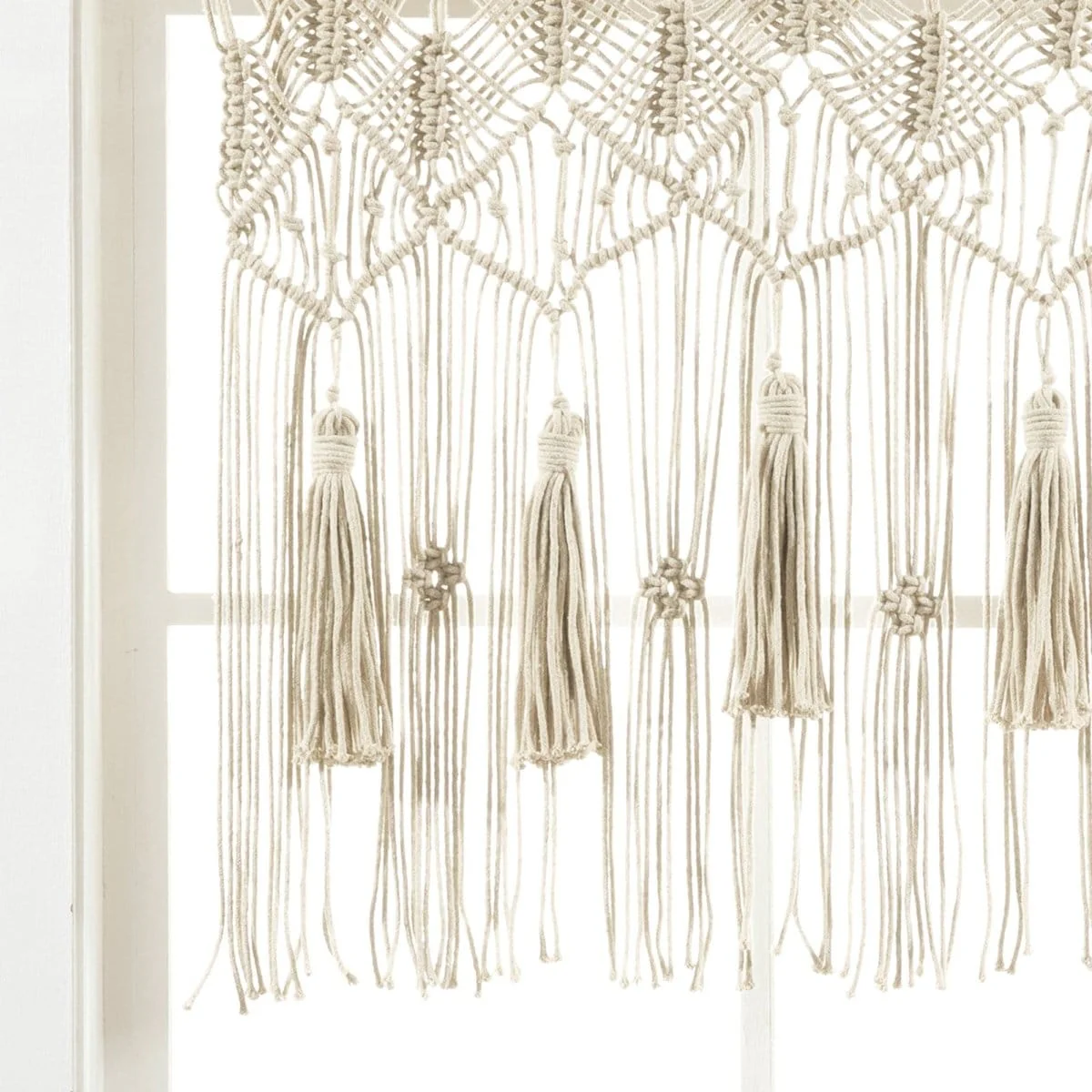 Boho Macrame Tassel Cotton Valance - Image 6
