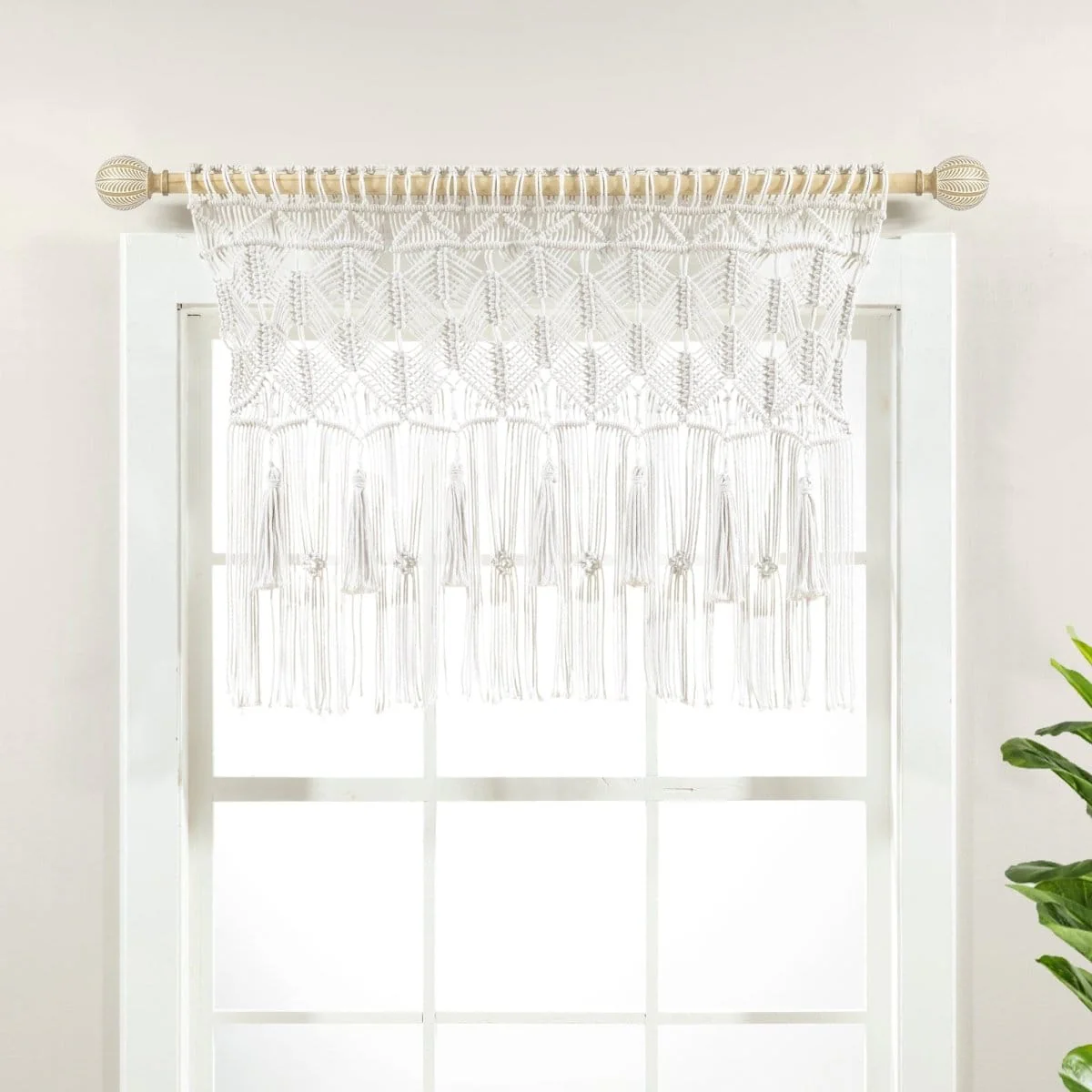 Boho Macrame Tassel Cotton Valance - Image 8