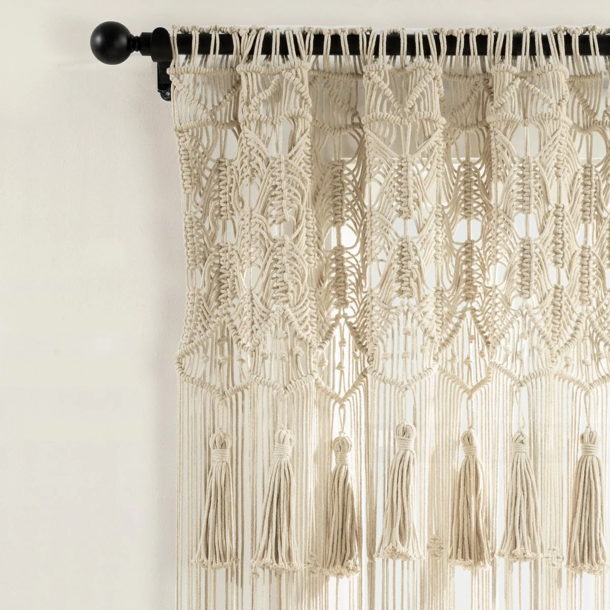 Boho Macrame Tassel Cotton Window Curtain - Image 4