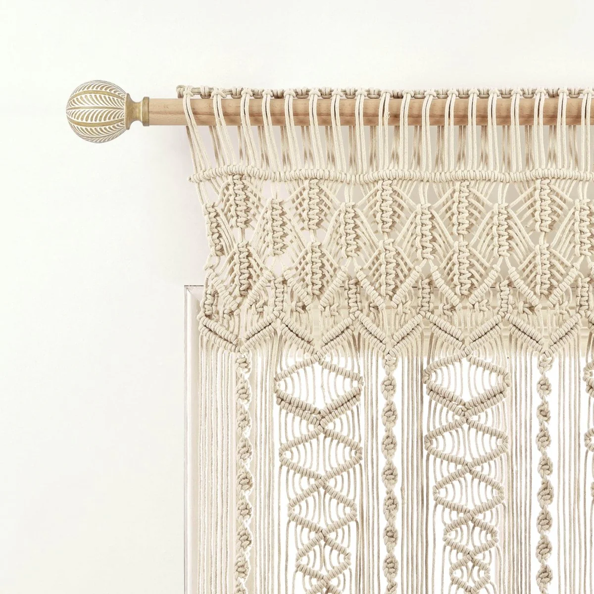 Boho Macrame Textured Cotton Valance - Image 13