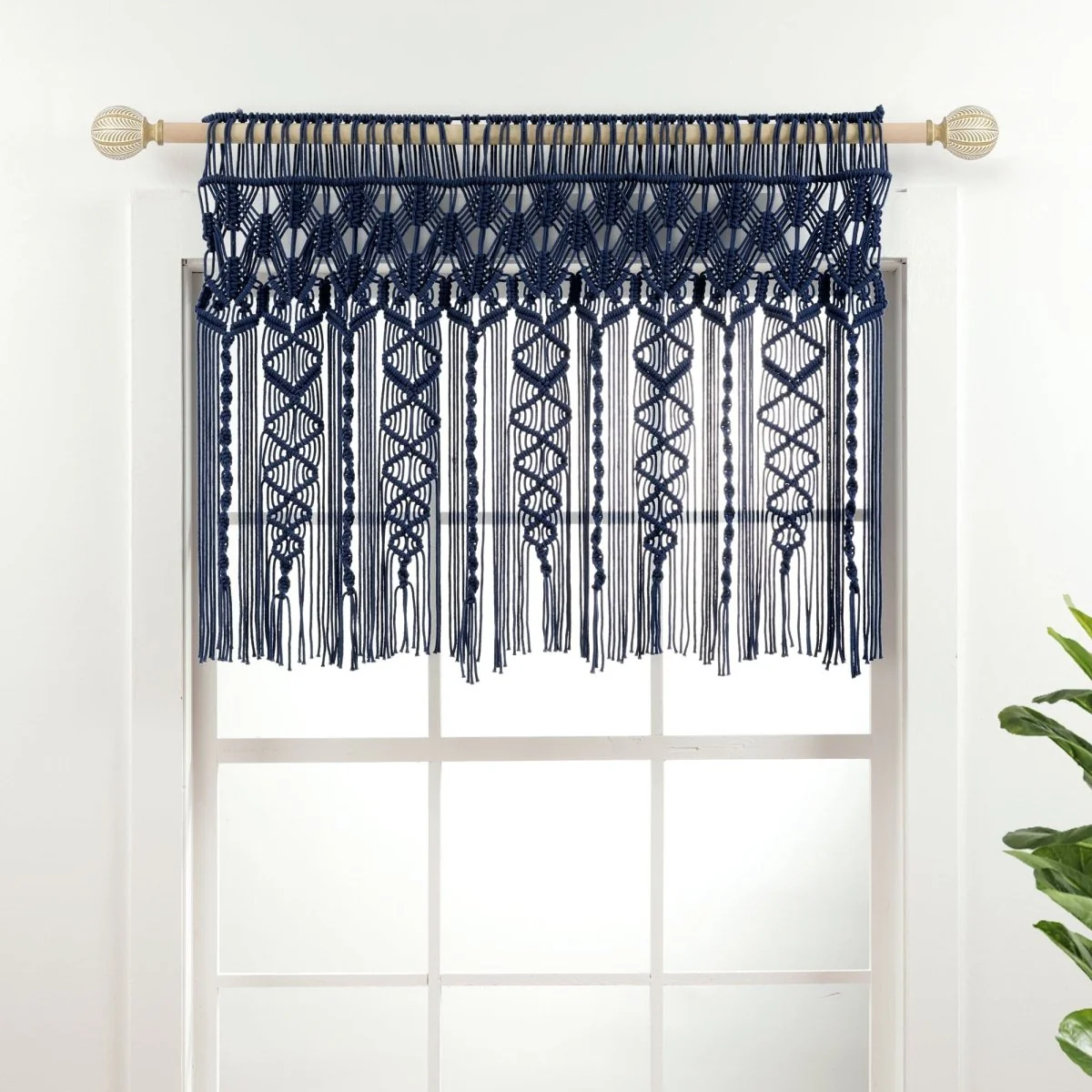 Boho Macrame Textured Cotton Valance - Image 2