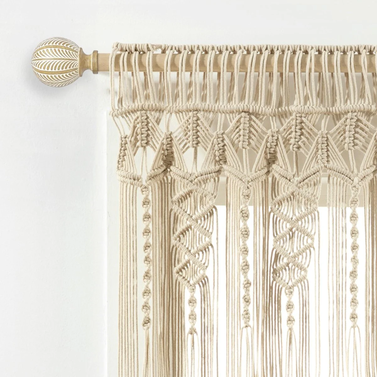 Boho Macrame Textured Cotton Valance - Image 35