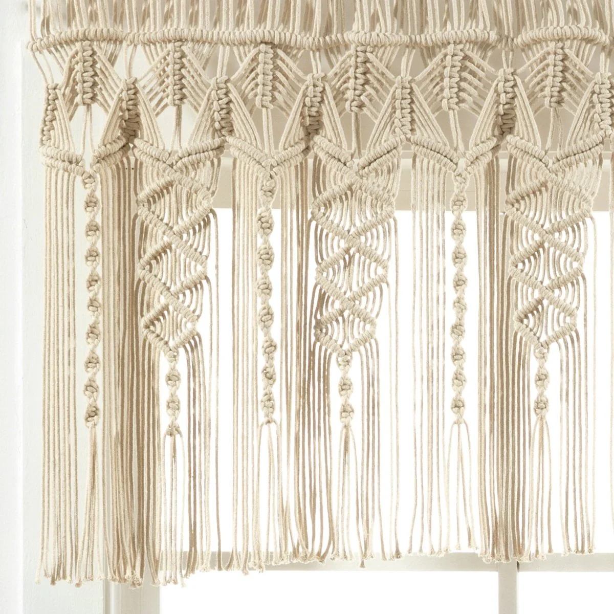 Boho Macrame Textured Cotton Valance - Image 37