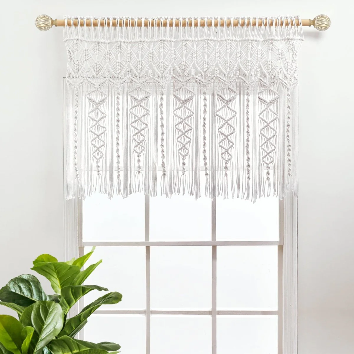 Boho Macrame Textured Cotton Valance - Image 4