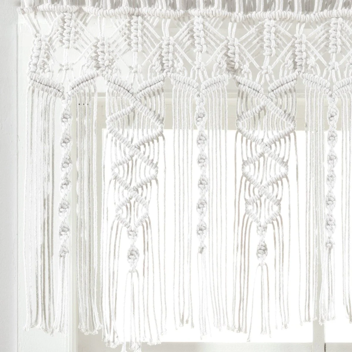 Boho Macrame Textured Cotton Valance - Image 41