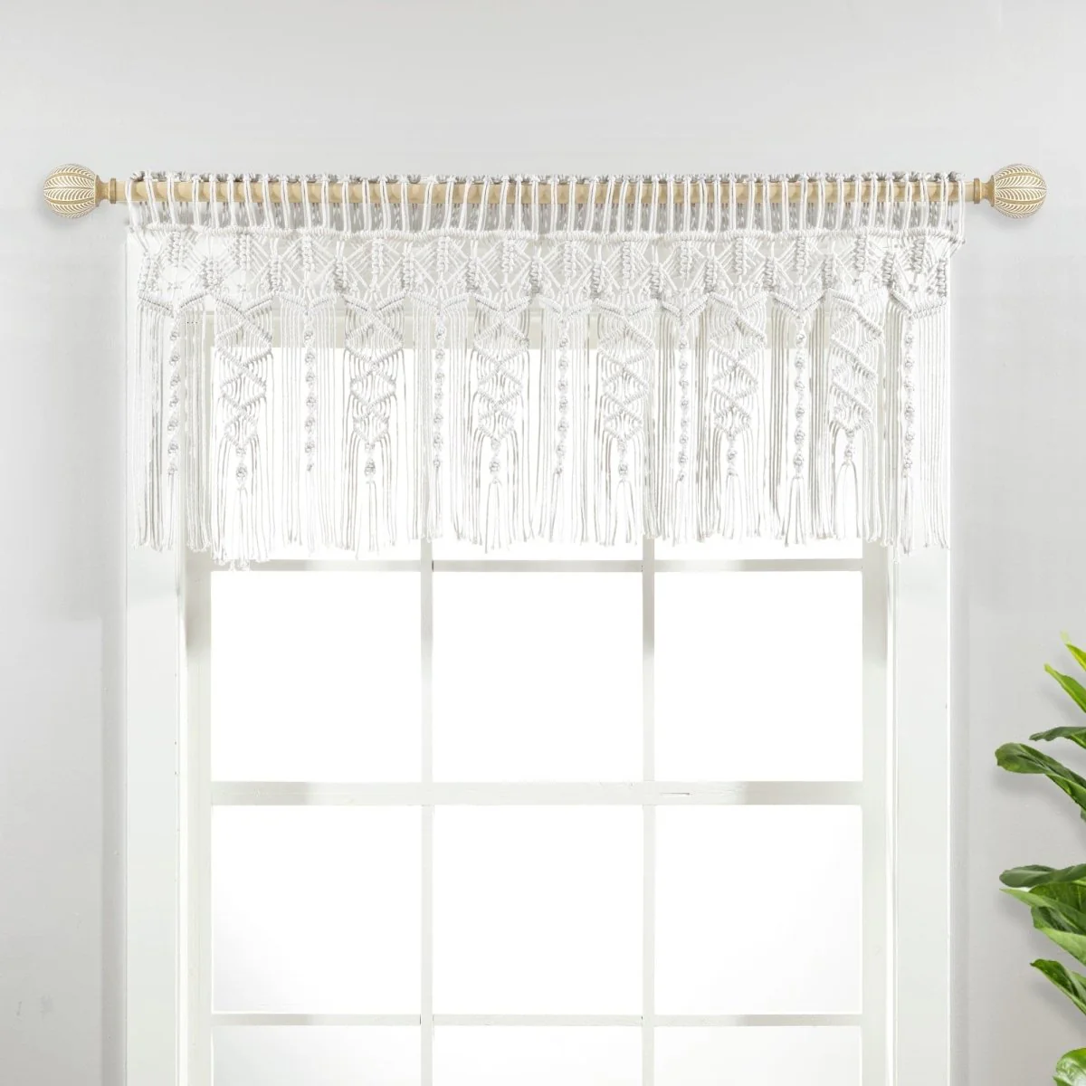 Boho Macrame Textured Cotton Valance - Image 5
