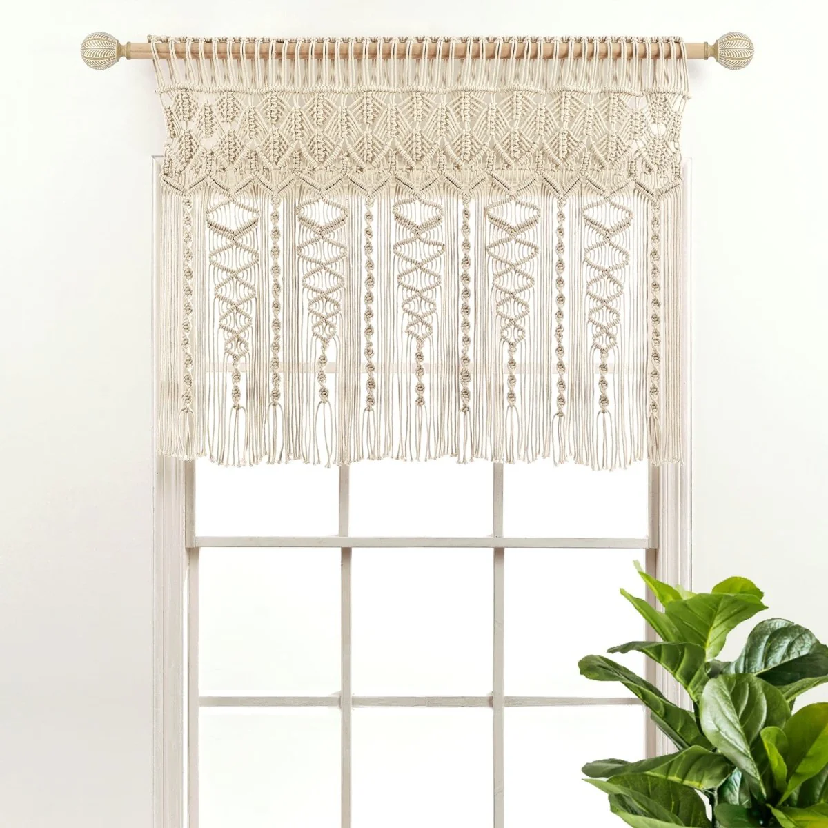 Boho Macrame Textured Cotton Valance - Image 6