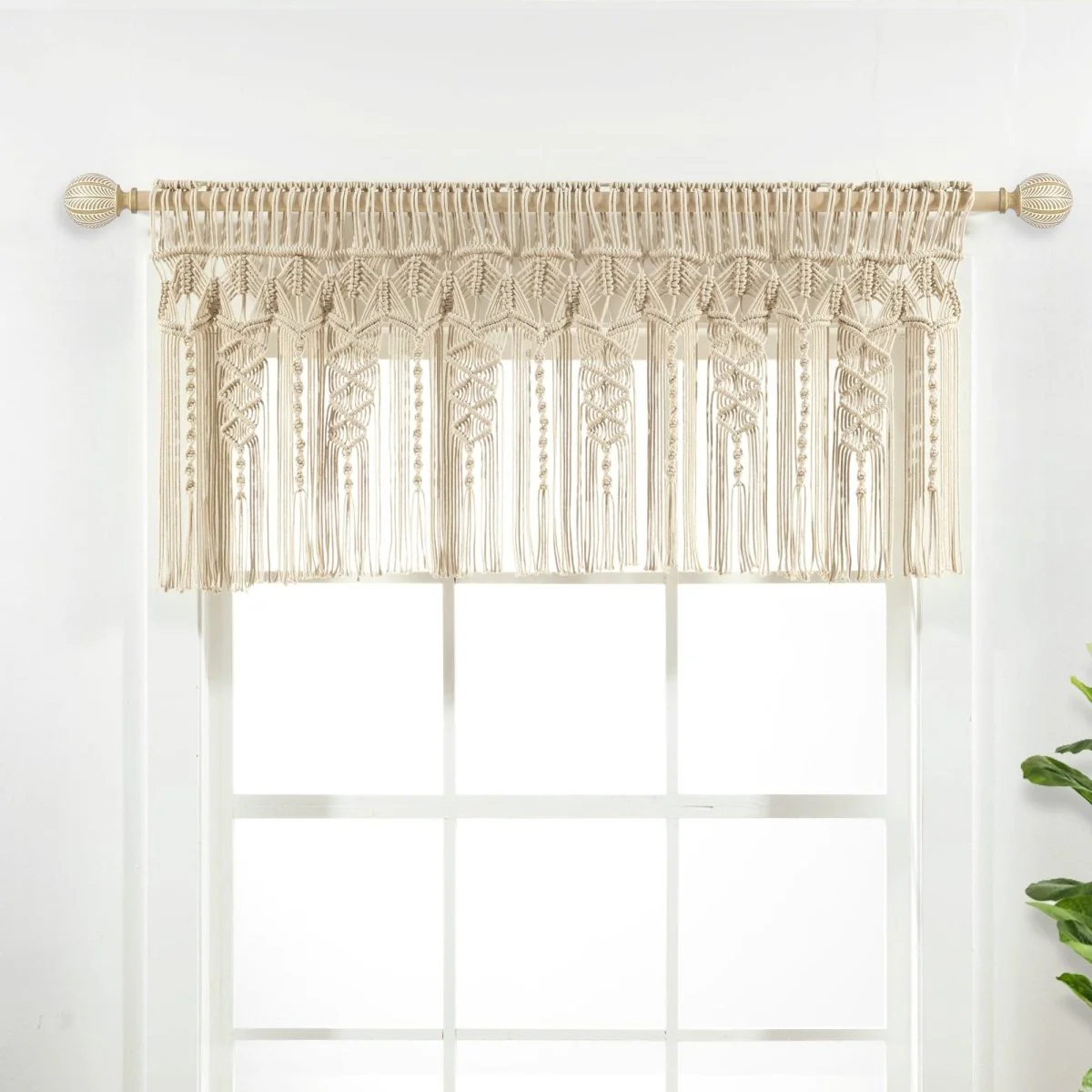 Boho Macrame Textured Cotton Valance - Image 7