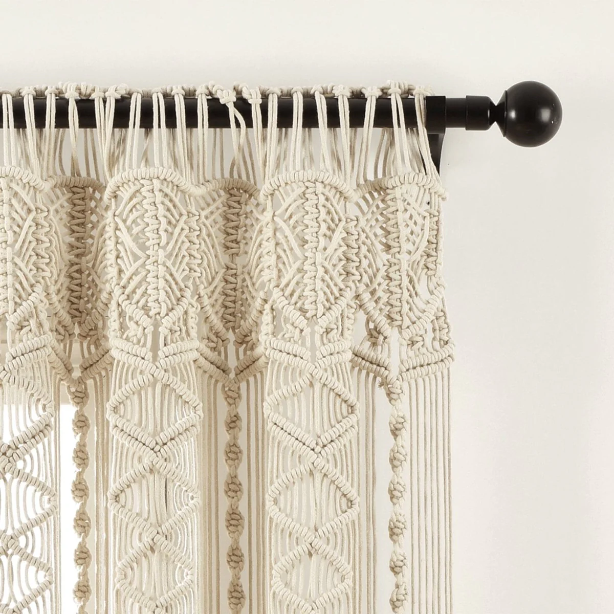Boho Macrame Textured Cotton Window Curtain - Image 17